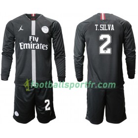 Tenue Paris Saint Germain T.SILVA 2 Jordan Noir Enfant Troisieme 2018-2019 Maillot de Foot ML